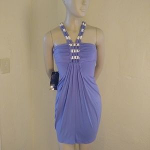 Blue and White Bebe Dress; Size XS; NWT